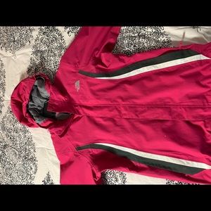 Pink north face windbreaker jacket
